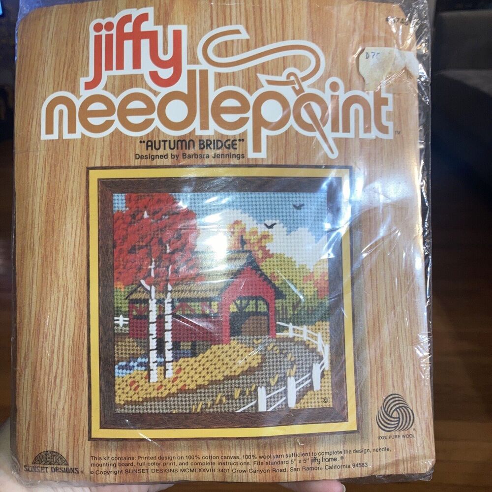 Autumn Bridge Needlepoint Kit Jiffy 5" x 5"